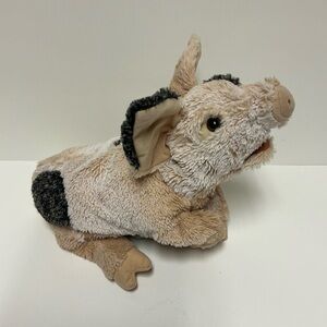 Folkmanis Grunting Pig Hand Puppet Plush Spotted Pig Stuffed Toy